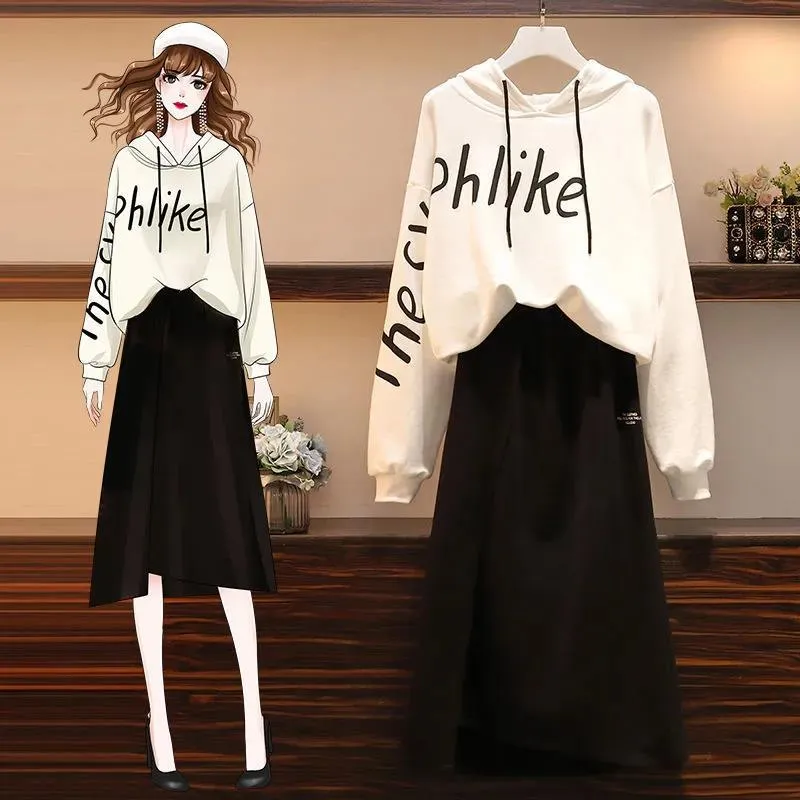HIGH QUALITY Women Tops Skirts Suits Solid Tops Vintage BlackSkirt Sets Elegant Woman Two Piece Set