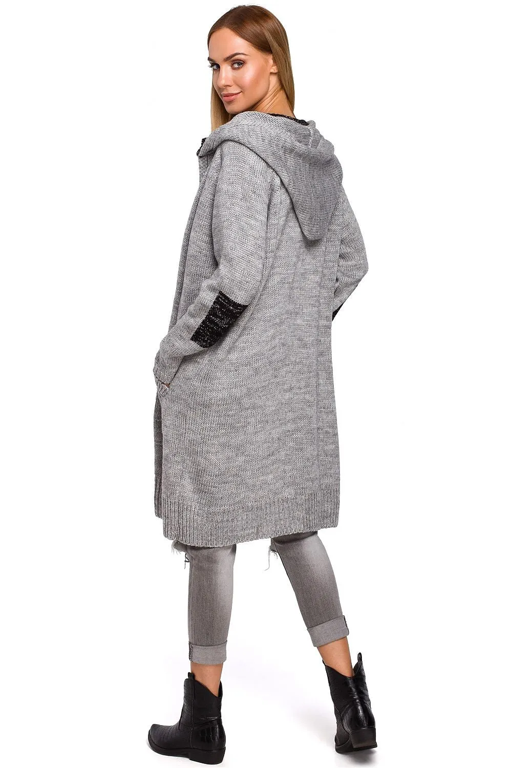 Hooded Strappy Cardigan Elegance