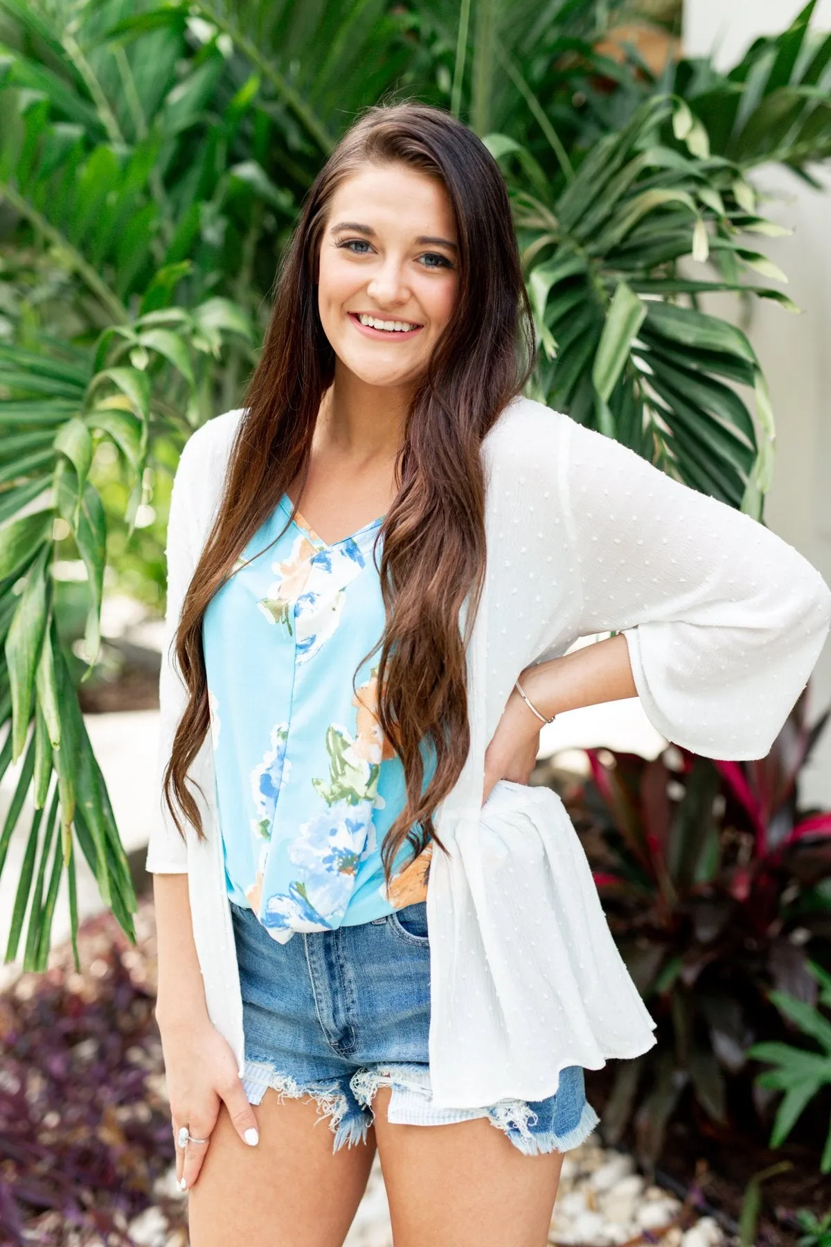 In The Breeze Bell Sleeve Kimono- Off White