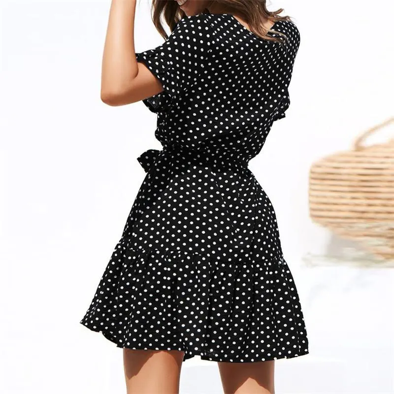Irena® | Short Sleeve Dress With Polka Dot
