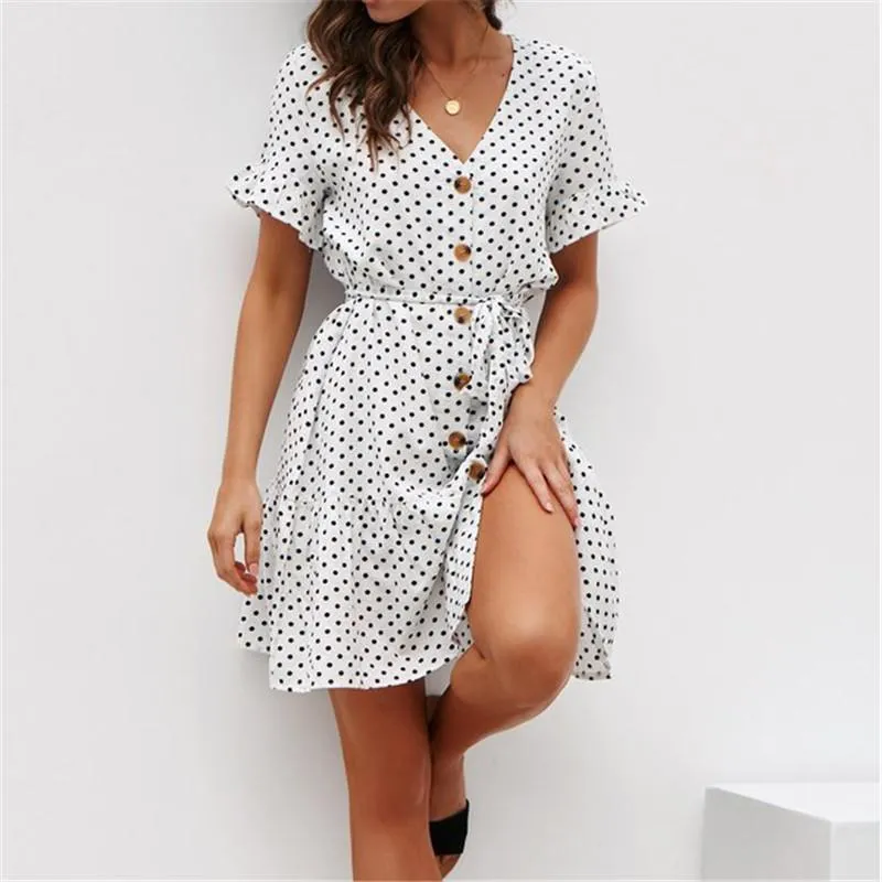 Irena® | Short Sleeve Dress With Polka Dot