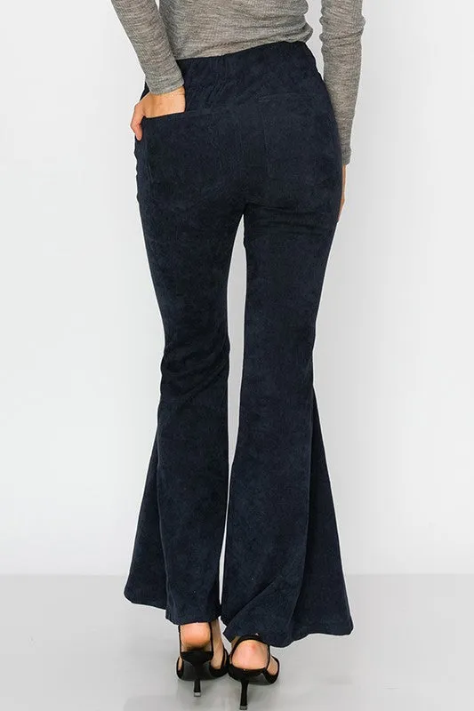 IRENE NAVY BELL BOTTOM CORDUROY PANTS