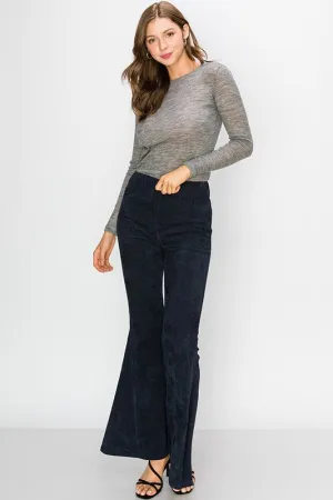 IRENE NAVY BELL BOTTOM CORDUROY PANTS