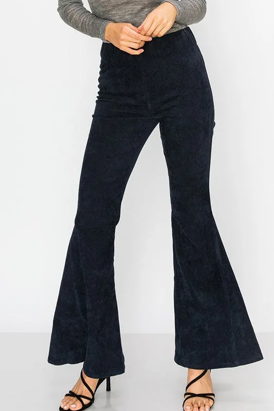 IRENE NAVY BELL BOTTOM CORDUROY PANTS