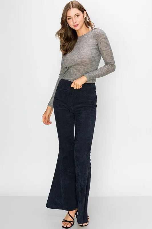 IRENE NAVY BELL BOTTOM CORDUROY PANTS