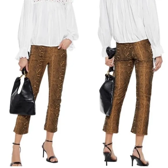 Isabel Marant Etoile Apolo Snakeskin Print Corduroy Pants SZ 34/US 2 EUC