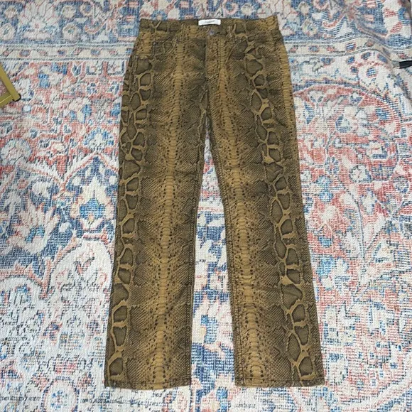 Isabel Marant Etoile Apolo Snakeskin Print Corduroy Pants SZ 34/US 2 EUC