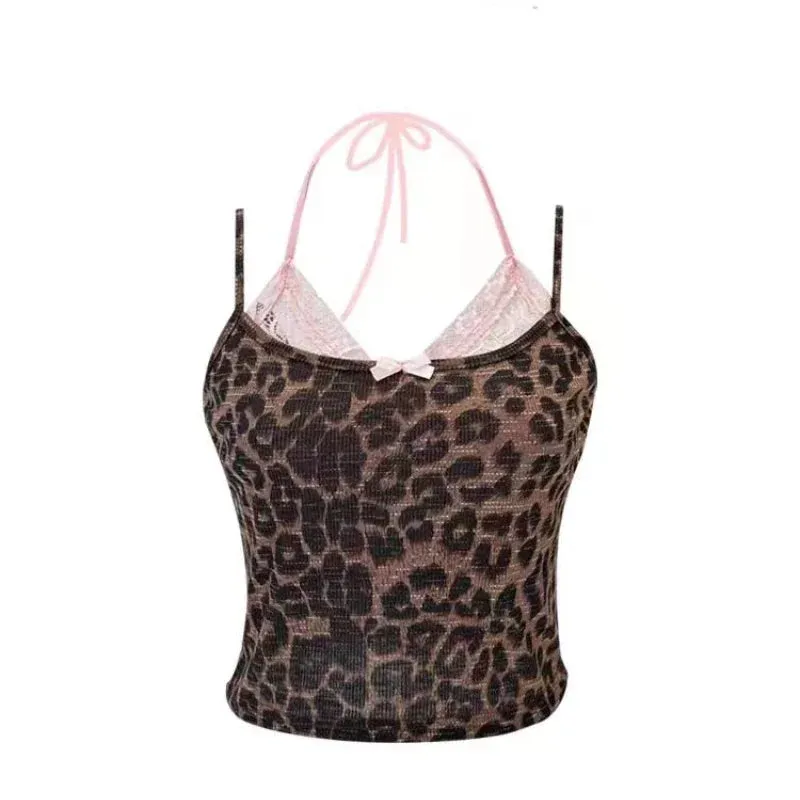 JazzHer 2024 Summer New Y2k Lace Patchwork Crop Tops Women Vintage Fashion Elegant Tank Top Female Sexy Sleeveless Off Shoulder Vest