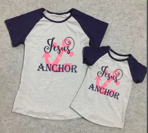 Jesus is My Anchor Mommy and Me Short Sleeve Tops