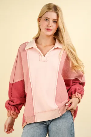 Jolene- Color Block French Terry Top
