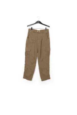 Khaki straight-leg cargo jeans