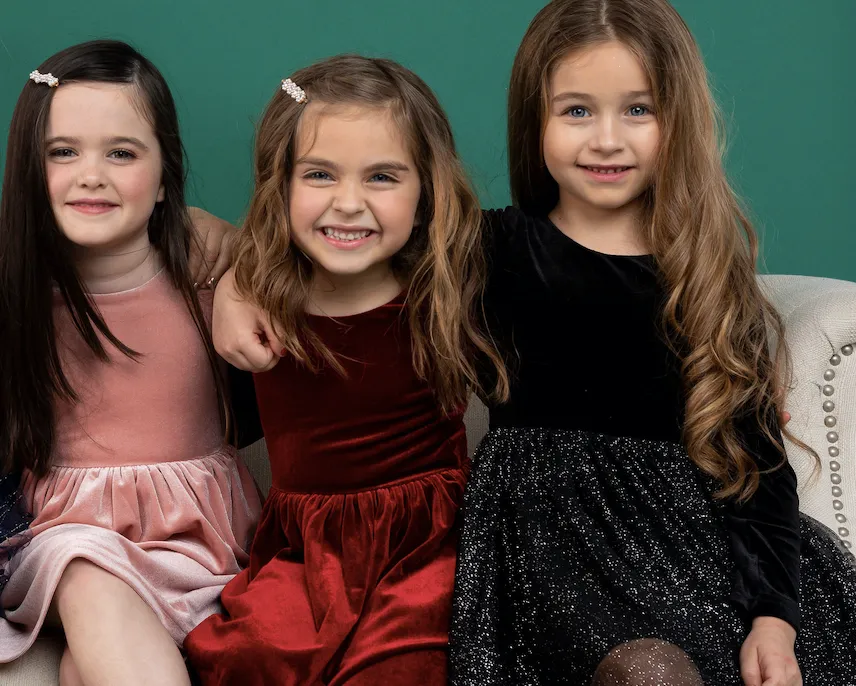 Kids   Baby Velvet   Tulle Christmas Dress - Celeste