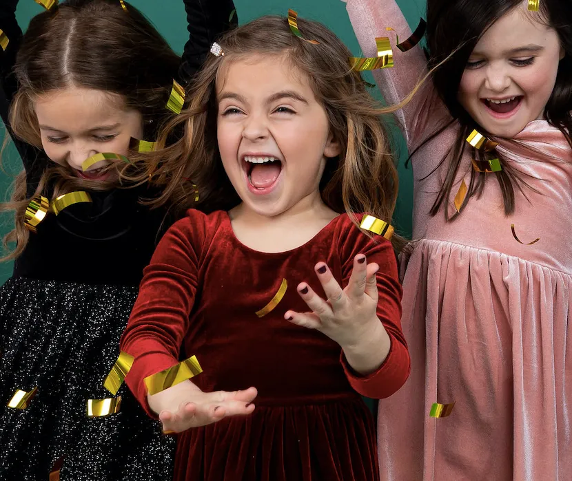 Kids   Baby Velvet   Tulle Christmas Dress - Celeste