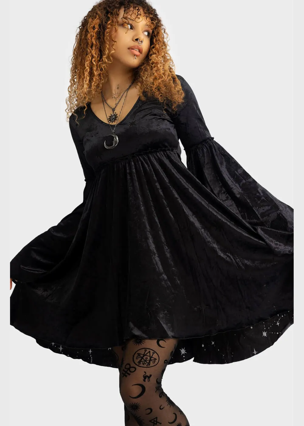 Killstar Coma Mini Dress Black