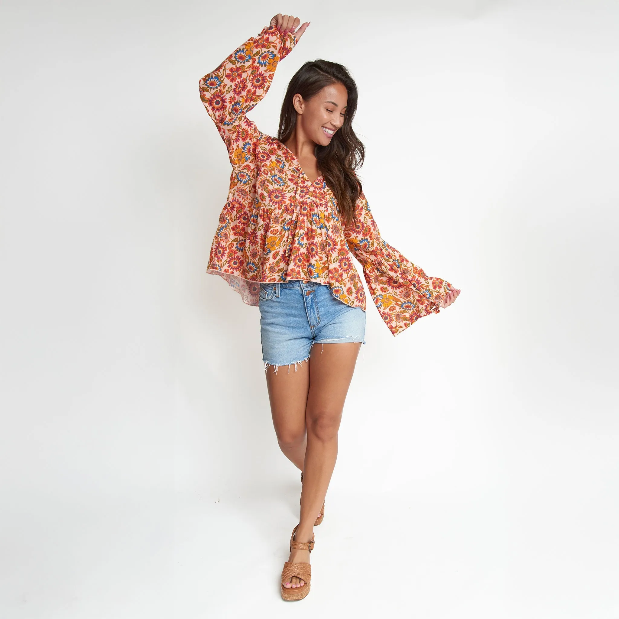 Kinsley Tiered Long Sleeve Blouse