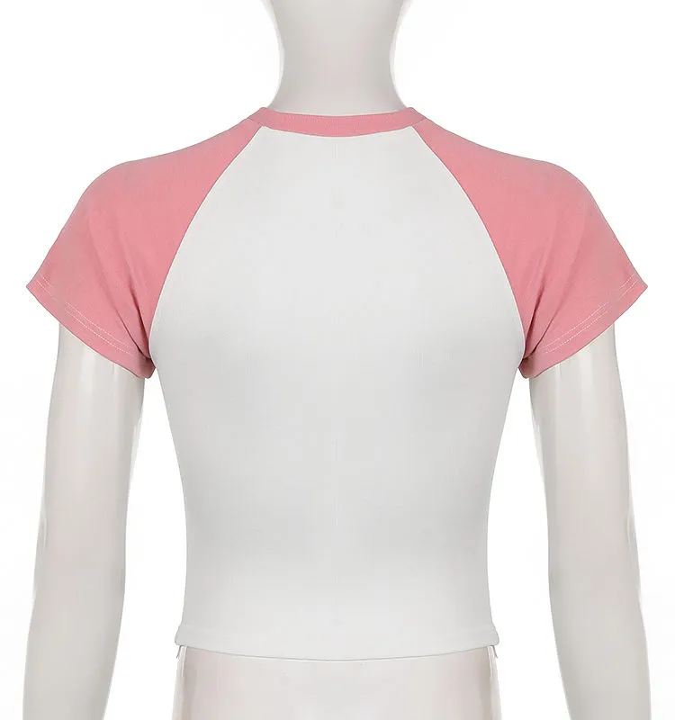 Kitties Printed Lace-Up Tops