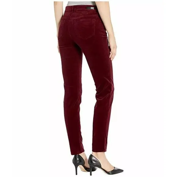 KUT FROM THE KLOTH NWT $99 Diana Skinny Corduroy Pants Burgundy