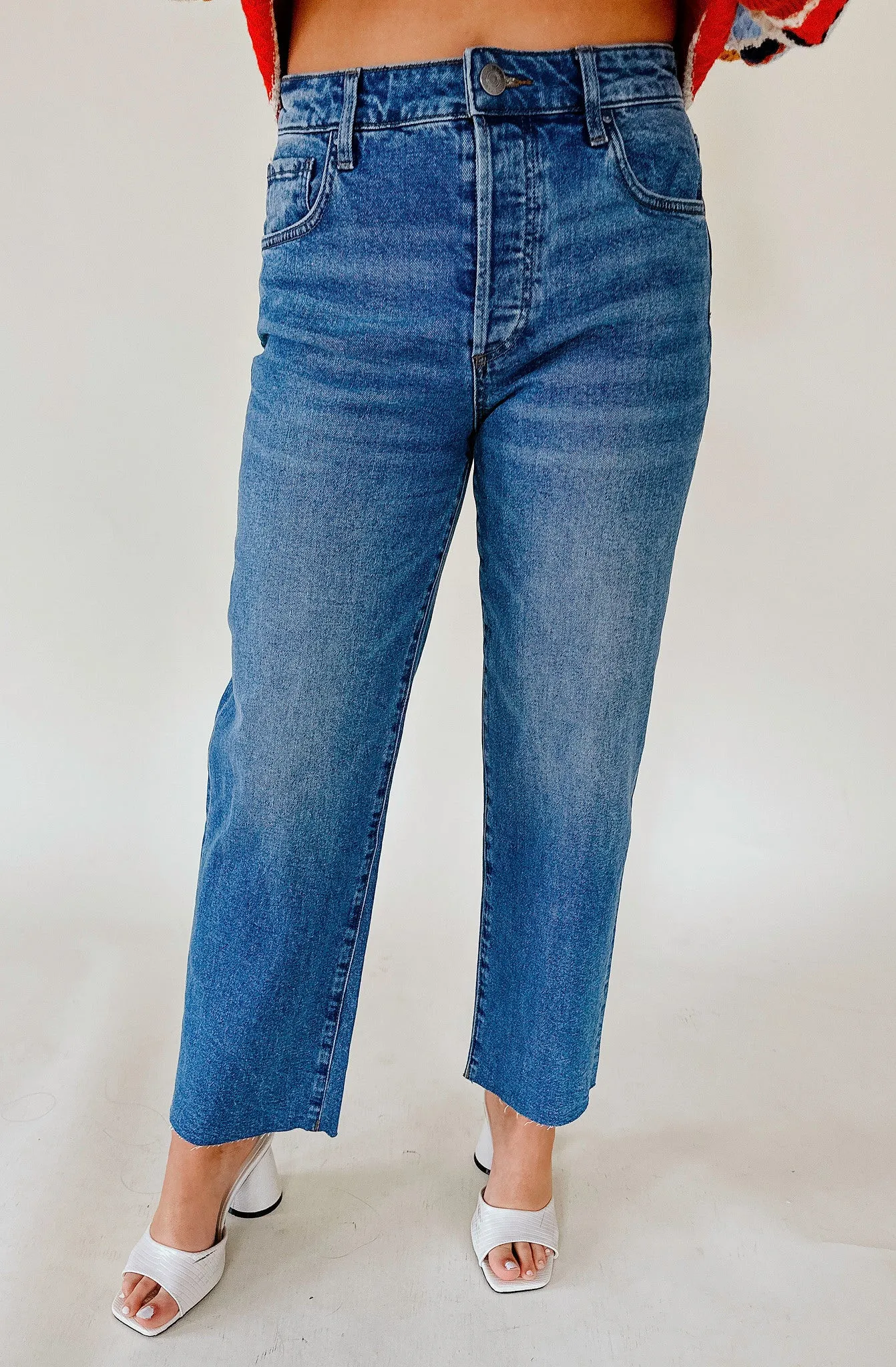 KUT HIGH RISE FAY ANKLE STRAIGHT LEG