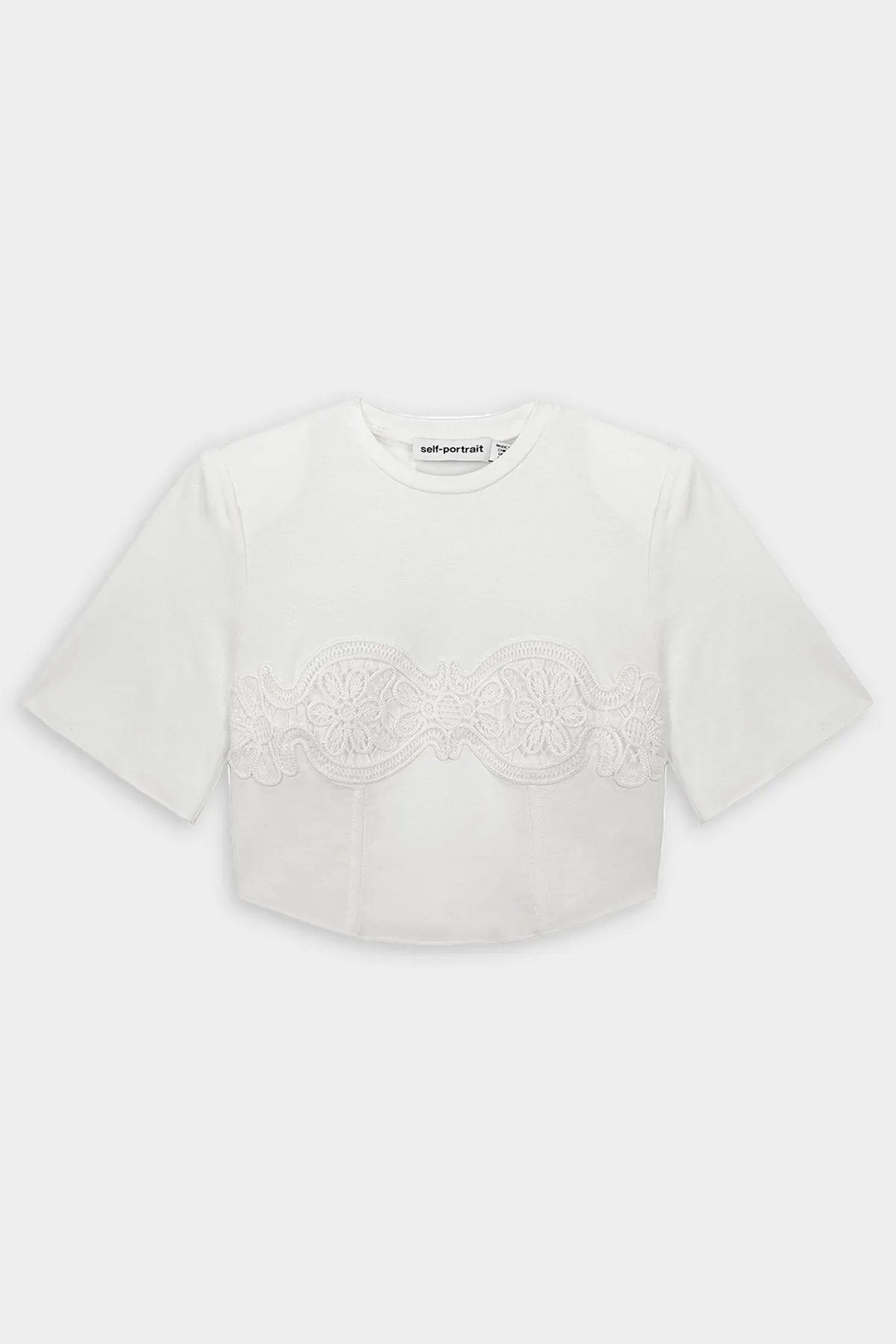 Lace Appliqué T-Shirt in White