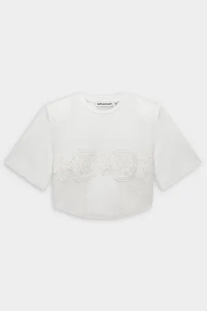 Lace Appliqué T-Shirt in White
