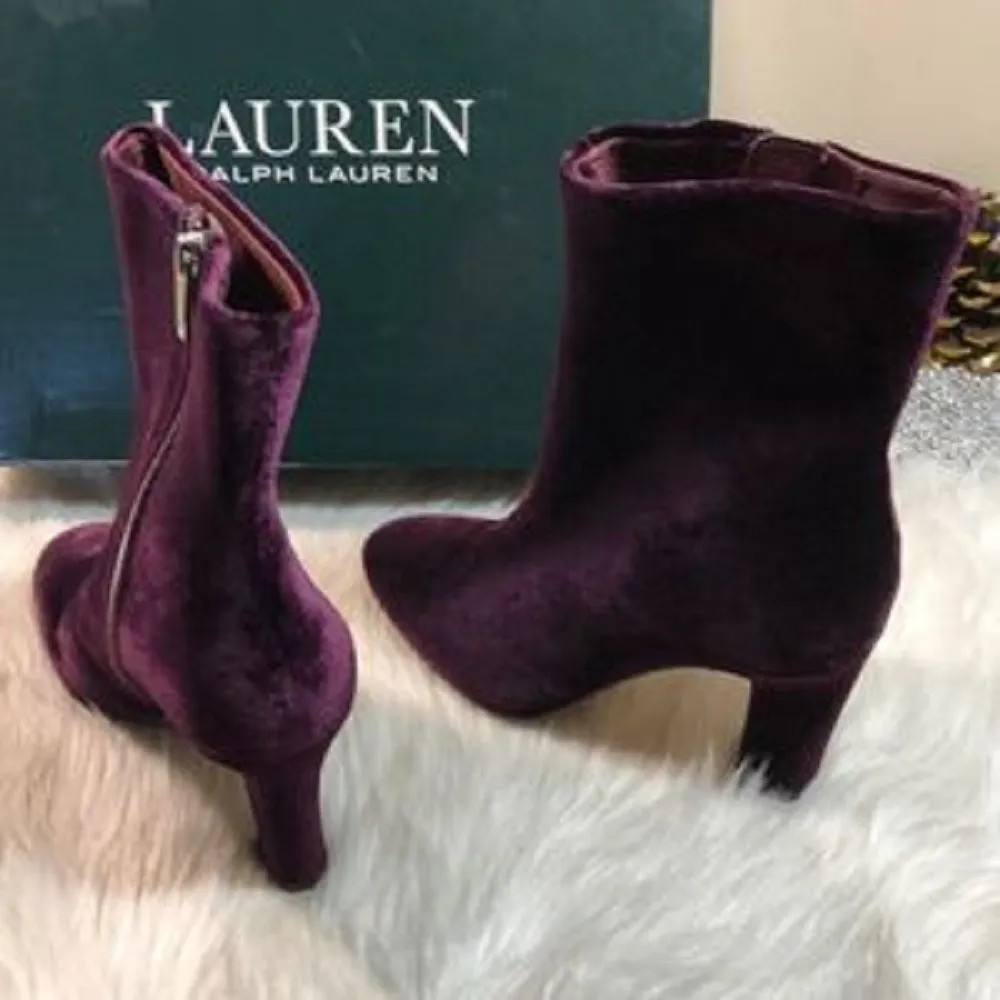 Lauren Ralph Lauren Bridgett Velvet Bootie 5.5B