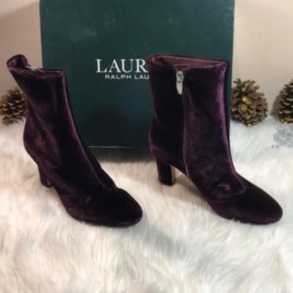 Lauren Ralph Lauren Bridgett Velvet Bootie 5.5B
