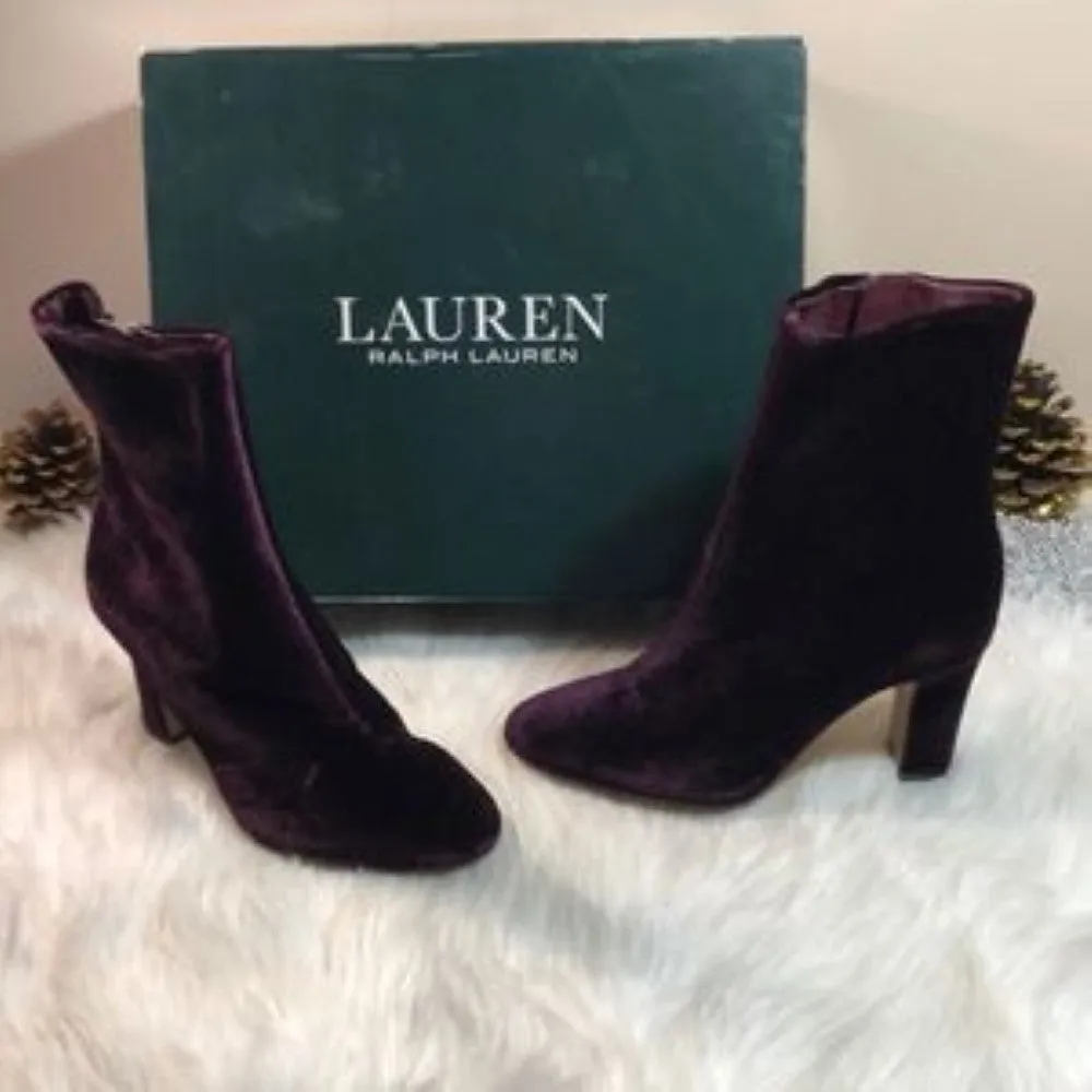 Lauren Ralph Lauren Bridgett Velvet Bootie 5.5B