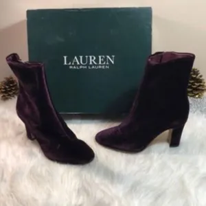 Lauren Ralph Lauren Bridgett Velvet Bootie 5.5B