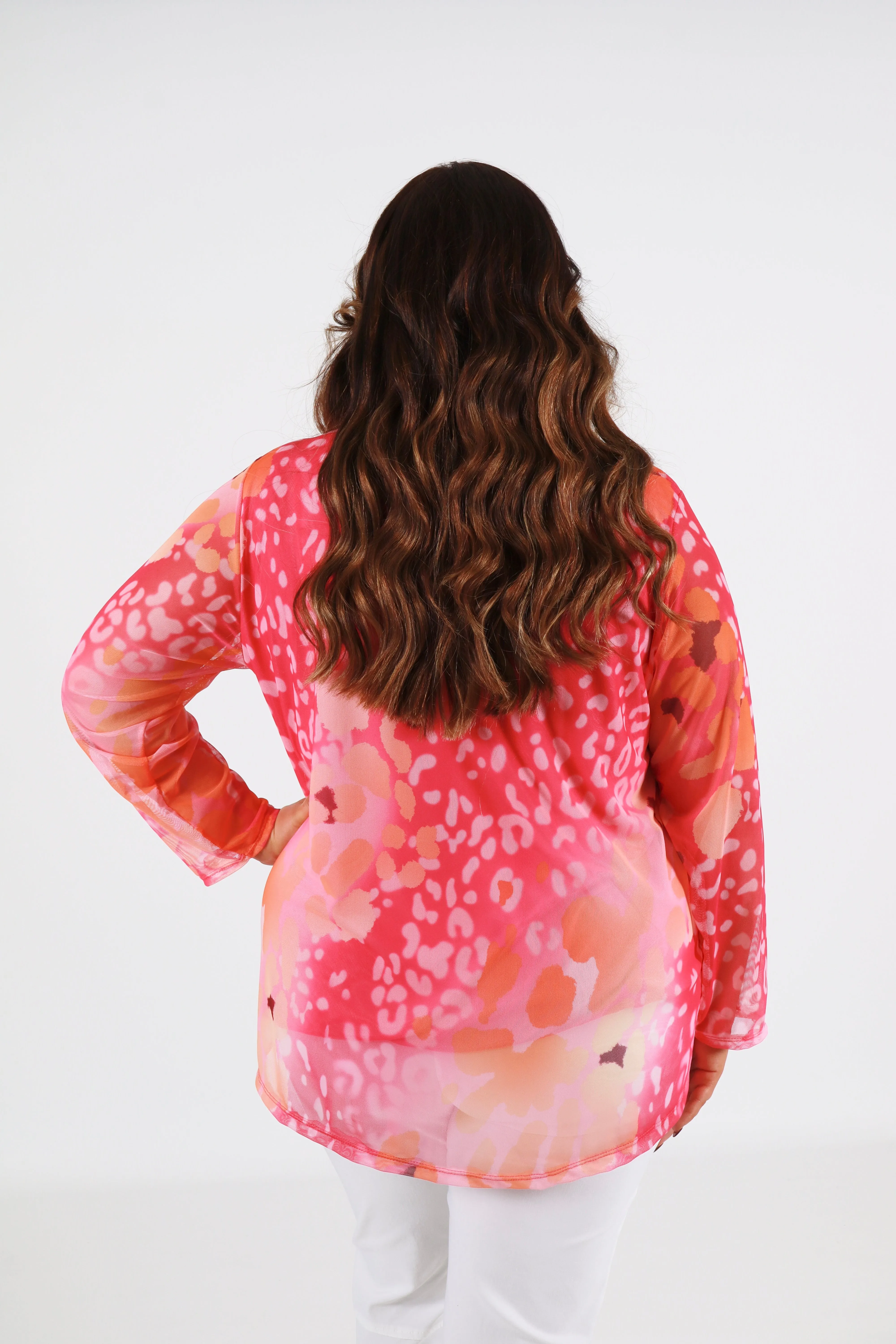 Leah Top in Pink/Orange