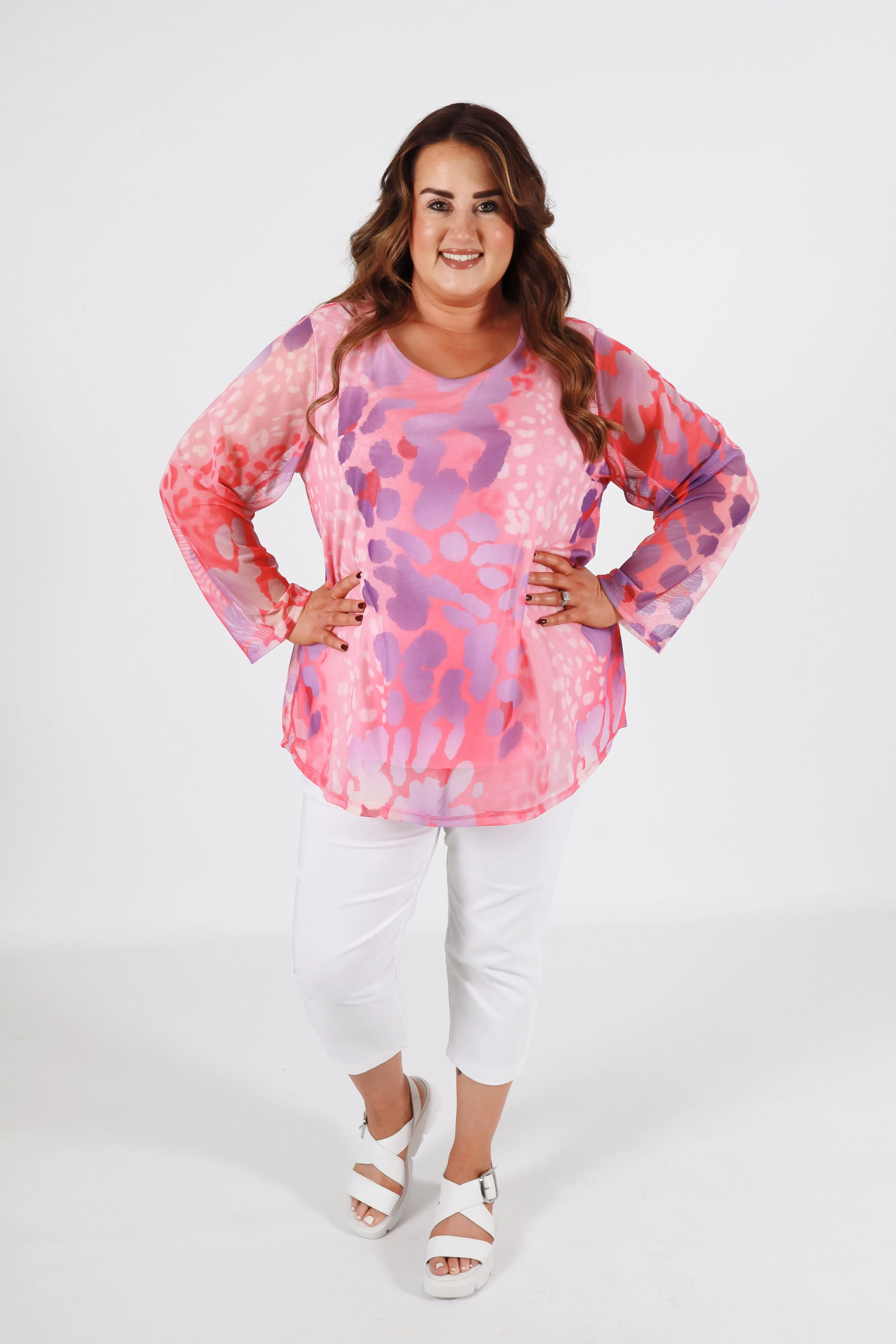 Leah Top in Pink/Purple
