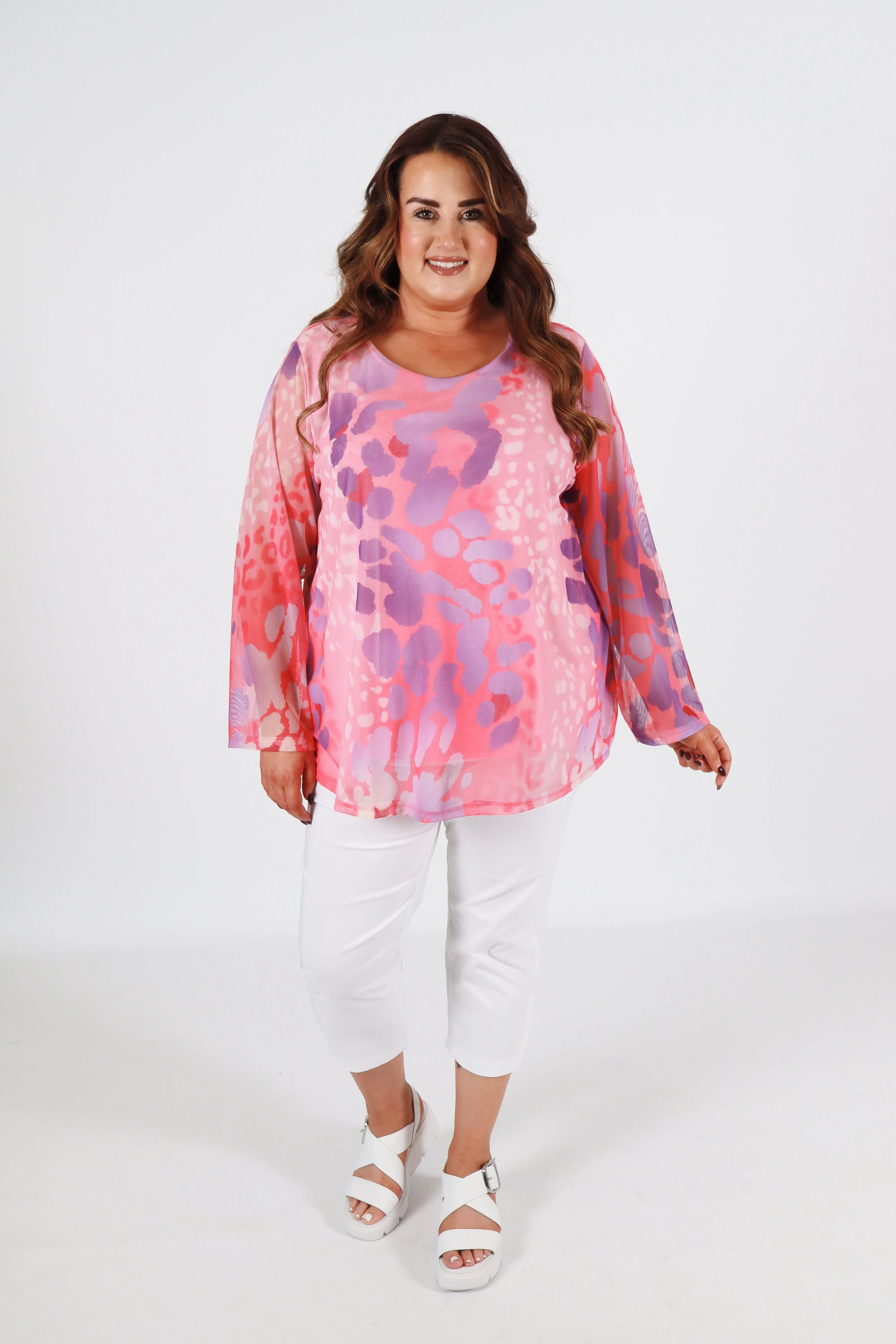 Leah Top in Pink/Purple