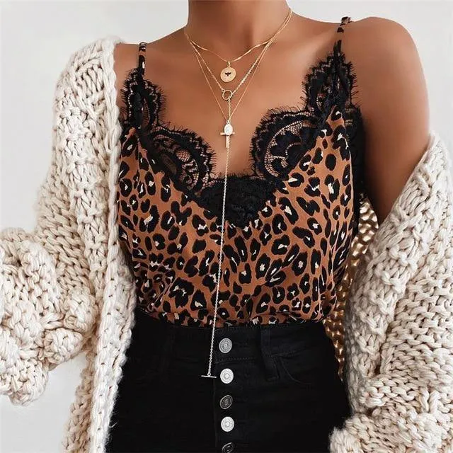 Leopard Lace Tops