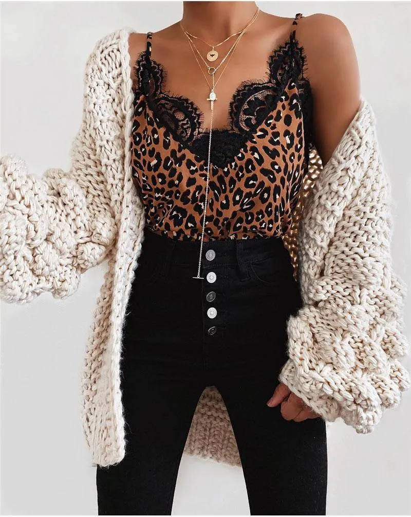 Leopard Lace Tops