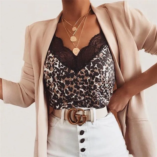 Leopard Lace Tops