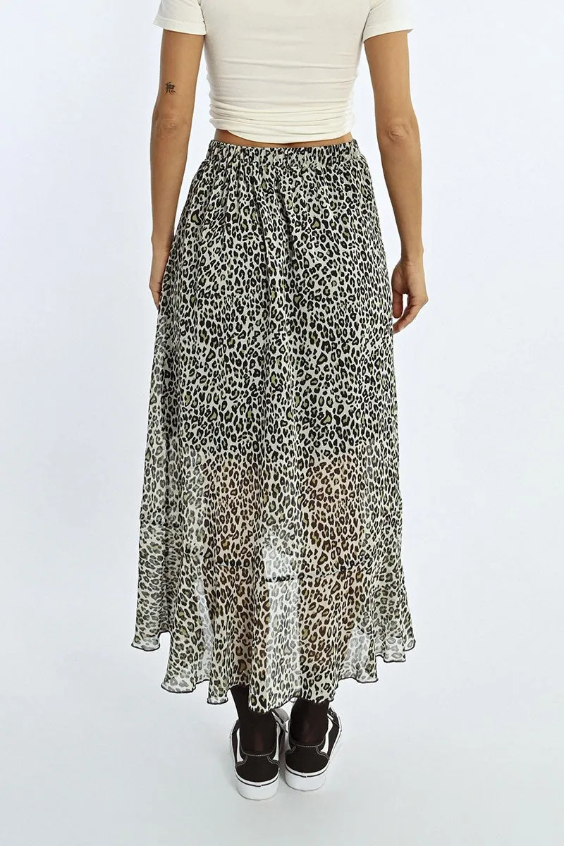 LEOPARD PRINT WRAP SKIRT