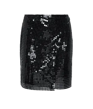 Liza Chainmail Wrap Skirt in Black