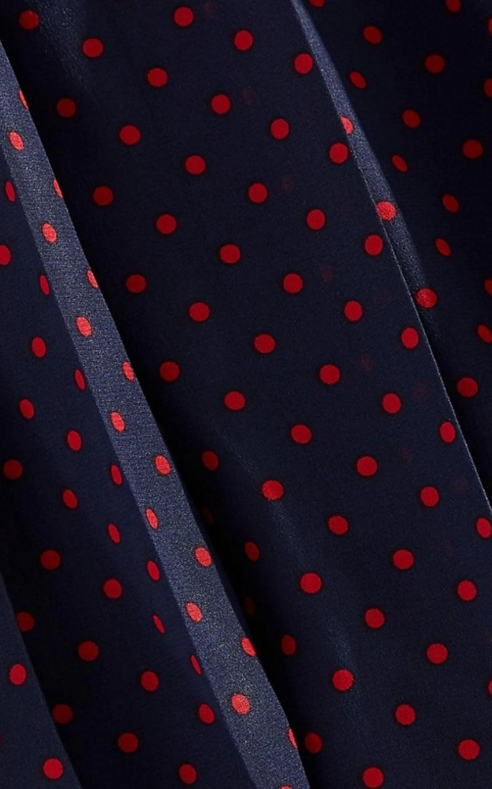 Long-Sleeve Highneck Polka-Dot Dress