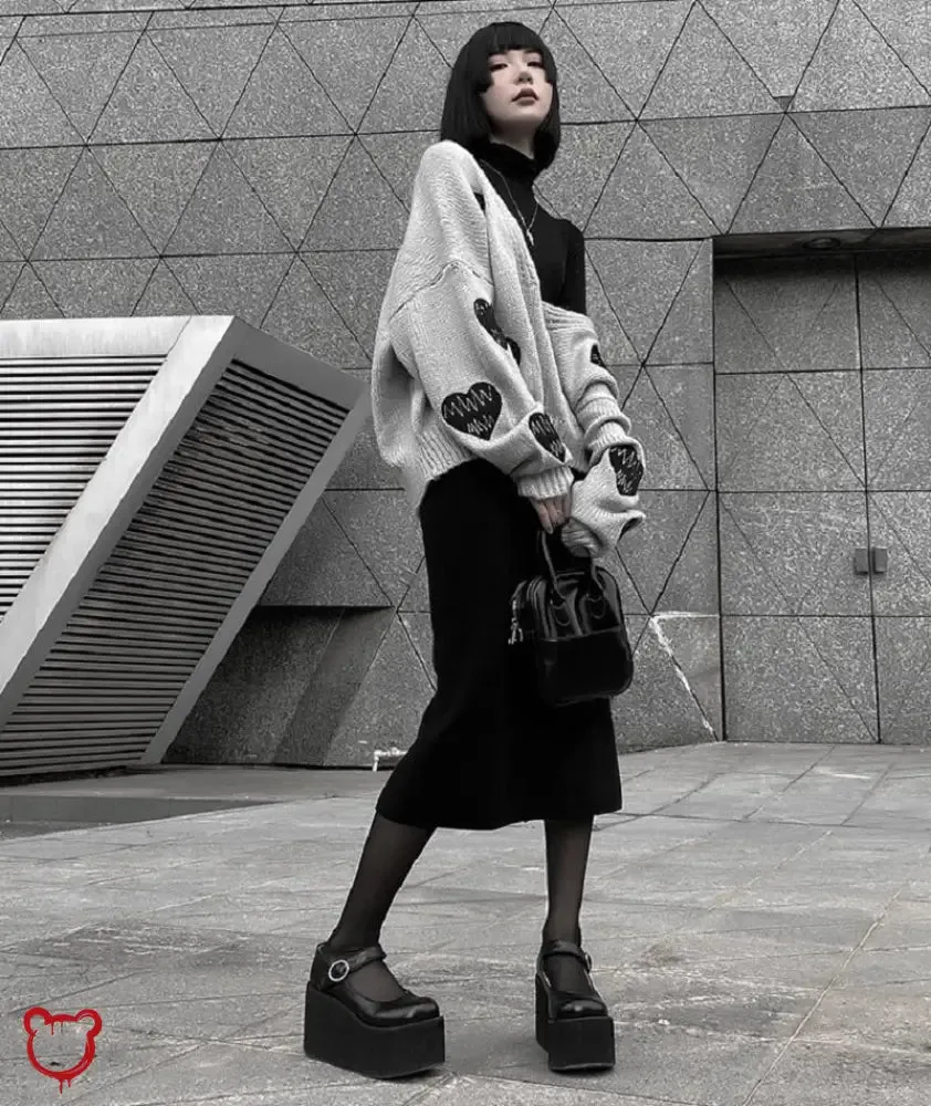 Love-Themed Casual Knit Sweater