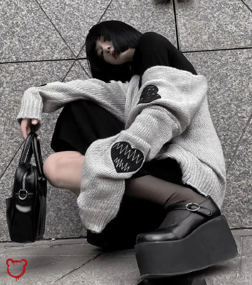 Love-Themed Casual Knit Sweater