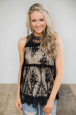 Love's On My Mind Top - Black Lace