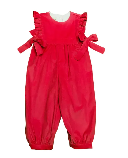 Marco & Lizzy Pink Corduroy Romper