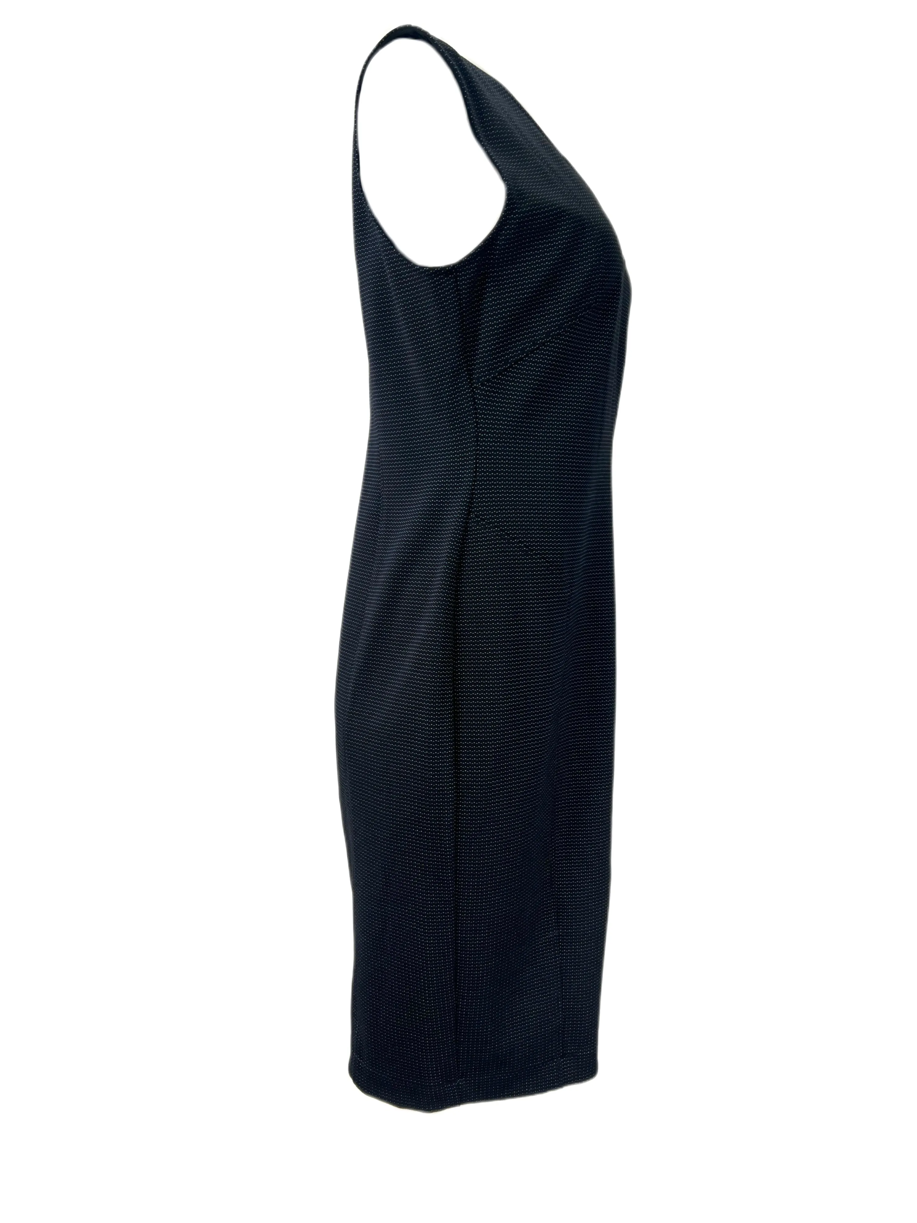 Marina Rinaldi Women's Black Annodi Sleeveless Polka Dot Sheath Dress Size S NWT