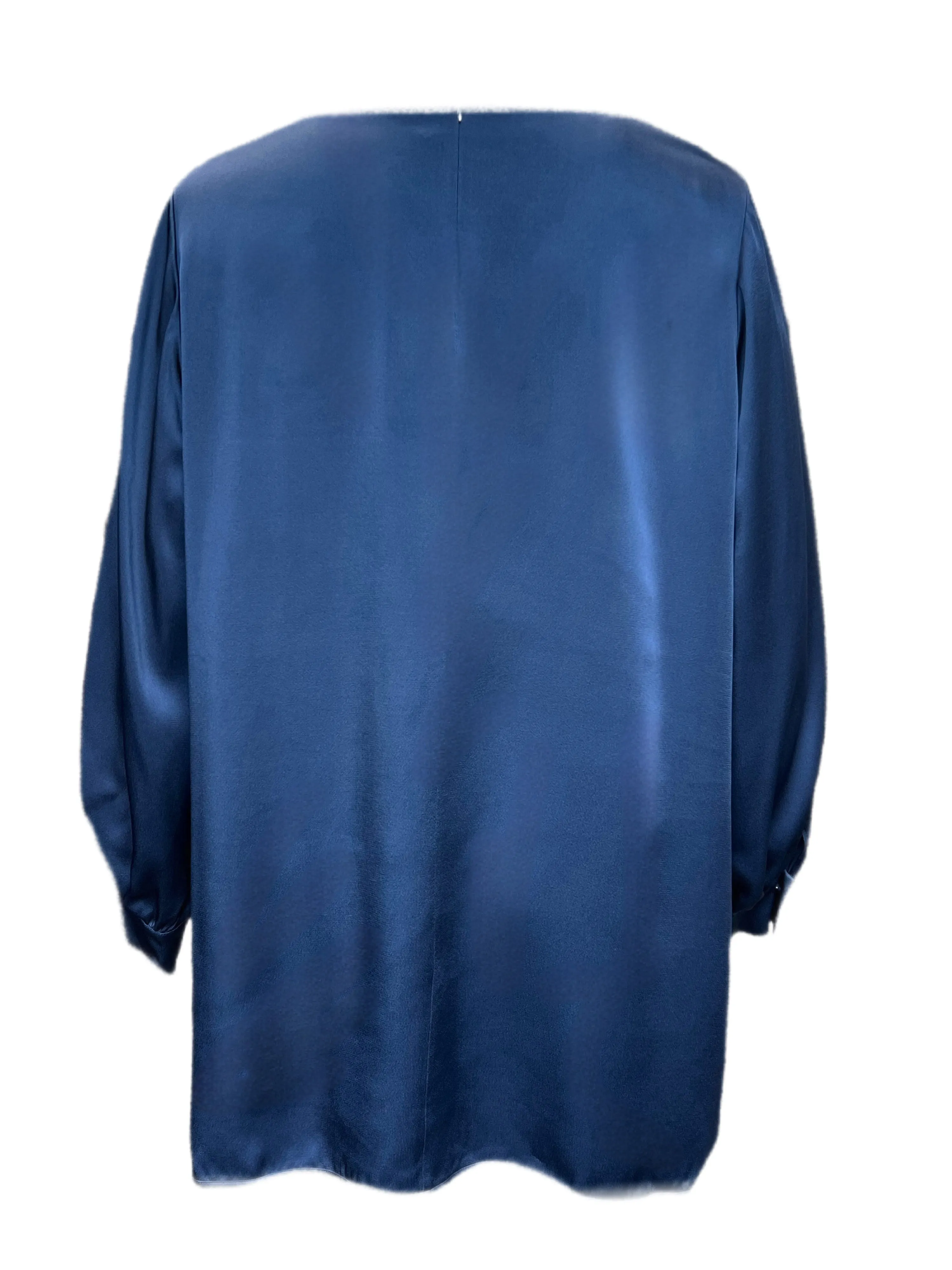 Marina Rinaldi Women's Blue Fiorente Long Sleeve Top NWT