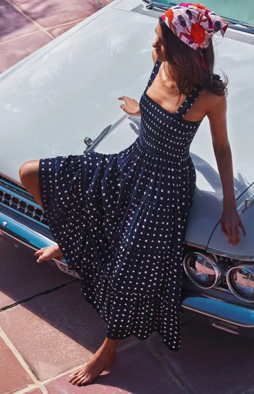 Maxi Dress with Smocked Bodice and Ruffled Straps