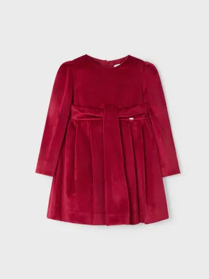 Mayoral Junior Girl Red Velvet Dress