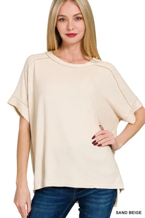 MELANGE HACCI SHORT SLEEVE HI-LOW TEE