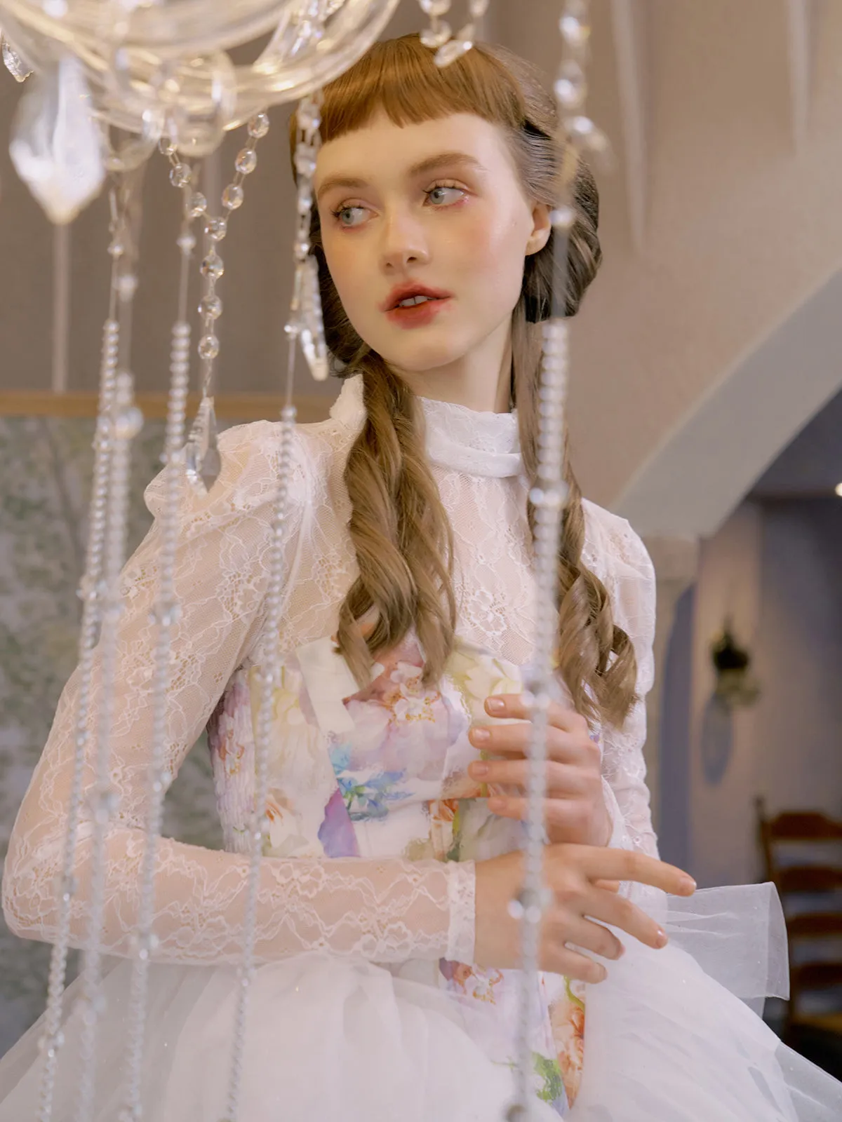 Mellow petal tops and shorts and high neck lace tops