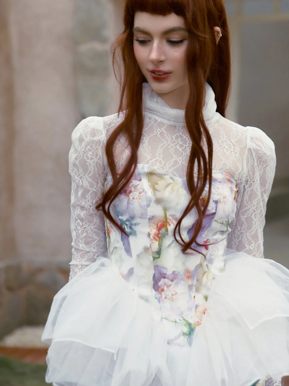 Mellow petal tops and shorts and high neck lace tops