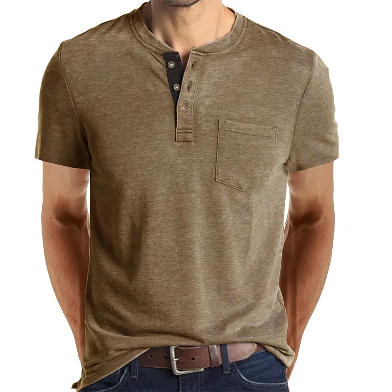 Men's Solid Color Short Sleeve T-shirt