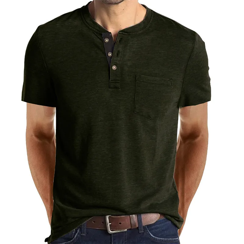Men's Solid Color Short Sleeve T-shirt